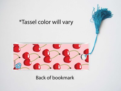 Cherry Bookmark Fruit Bookmark Food Bookmark Red Cherries Laminated Bookmark with Tassel Cute Bookmark Colorful Bookmark Gifts for Readers - image6
